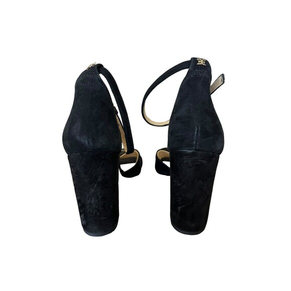 Sam Edelman Yancy Block Heels Suede Sandals Ankle Strap Strappy Black Size 11 - Picture 3 of 5
